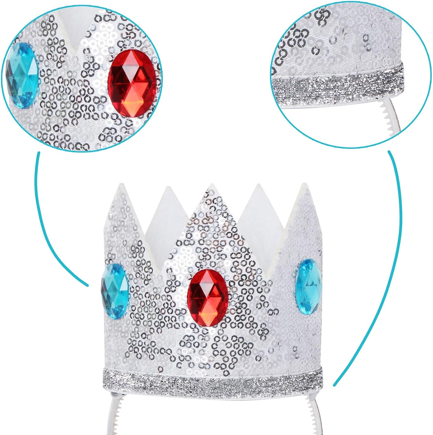 ICECUTE 4 PCS Princess Crown Accessories Kit,Princess Dress Up Accessories for Women Girls