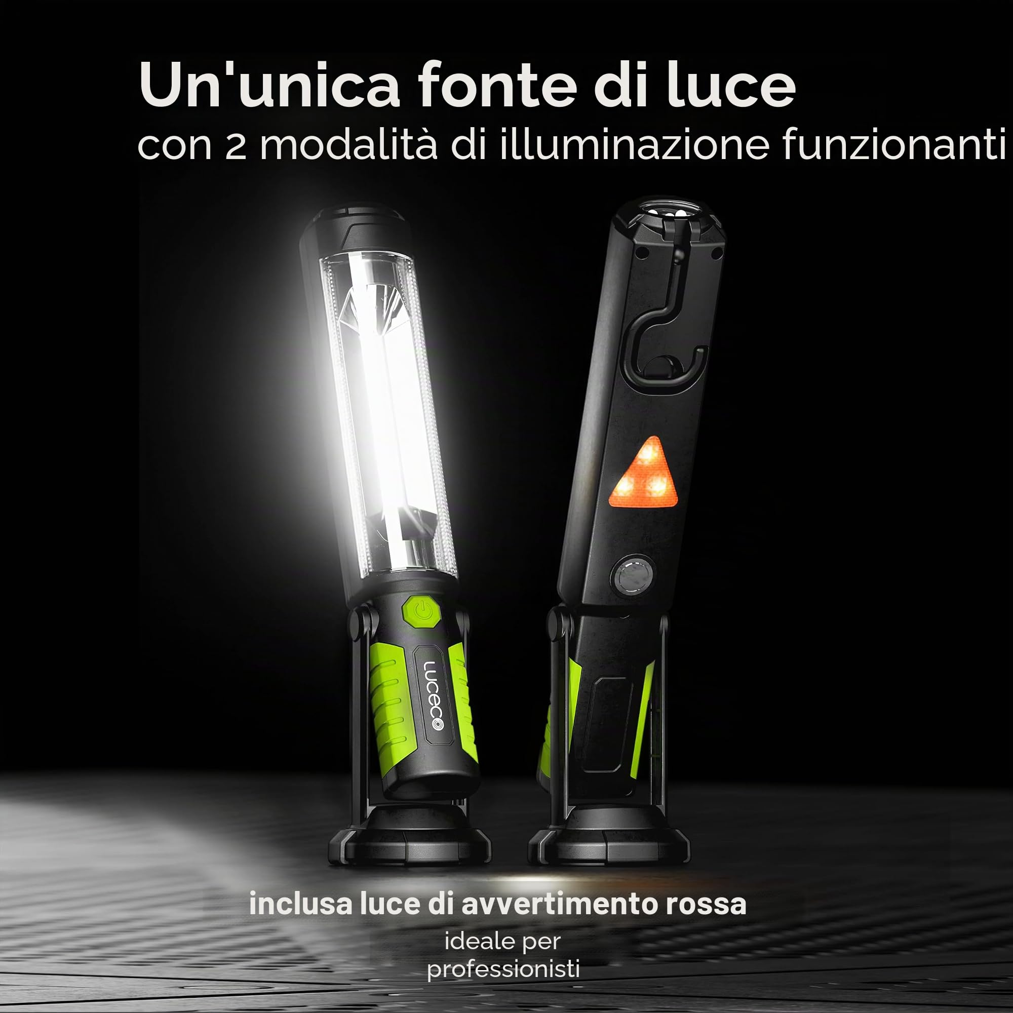 Luceco Lampada da Lavoro 5W, Ricaricabile 450 Lumen Lampade di Ispezione, Lampade portatile con Base Magnetica, per Campeggio, Auto, Garage