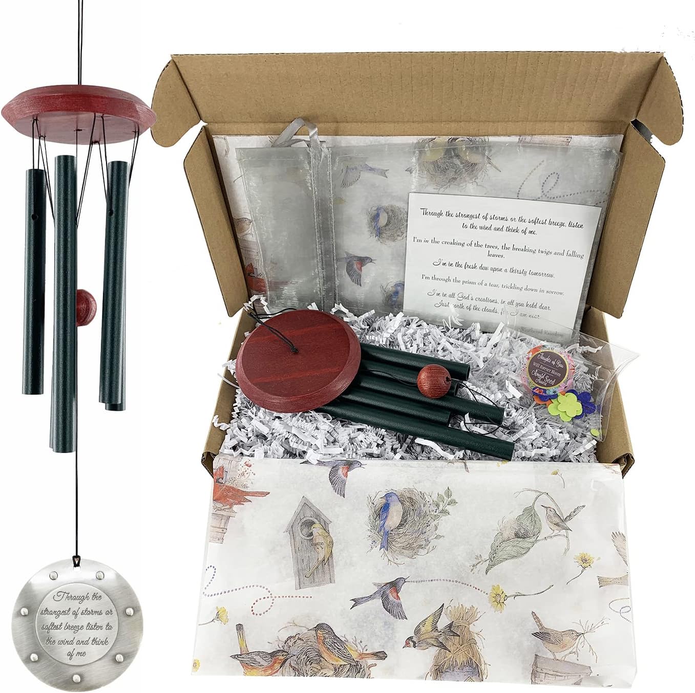 Memorial Sympathy Wind Chime Gift after loss Evergreen In Memory of Loved One Listen to the Wind Wind Chimes