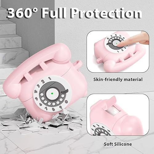 Miniatura 3 de KOREDA Funda para AirPods Pro de 21 generación con kit limpiador y cordón, diseño de teléfono divertido y lindo funda protectora de silicona para