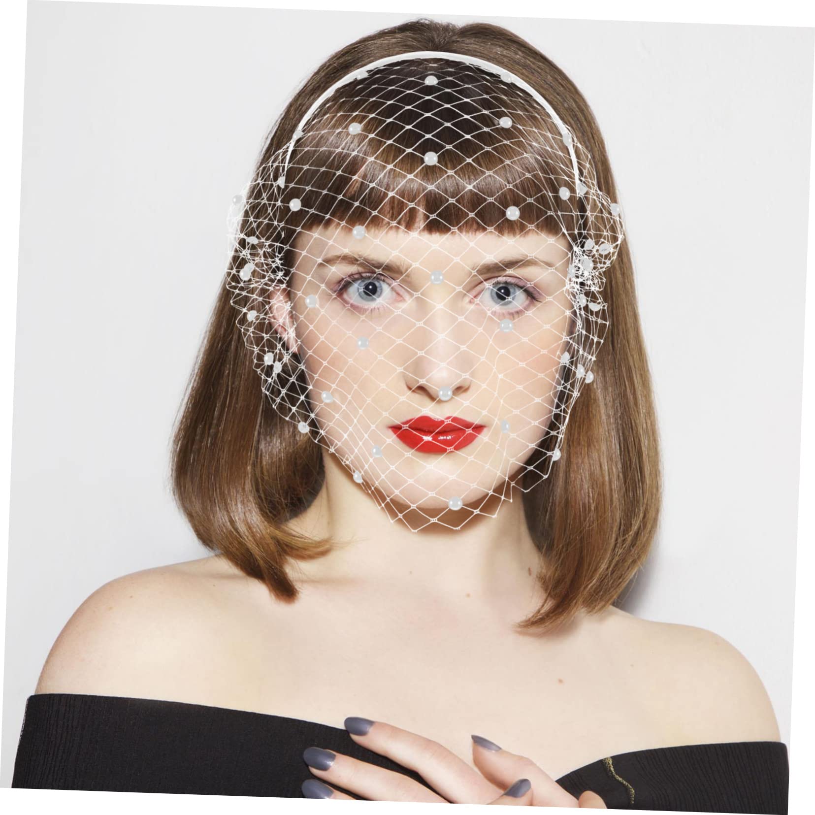 LIFKOME 5 Piezas velo de novia diademas accesorios para el cabello de baile tocado de boda para novia velo para la cara velo de niñas velo con diadema de malla diadema nupcial Metal
