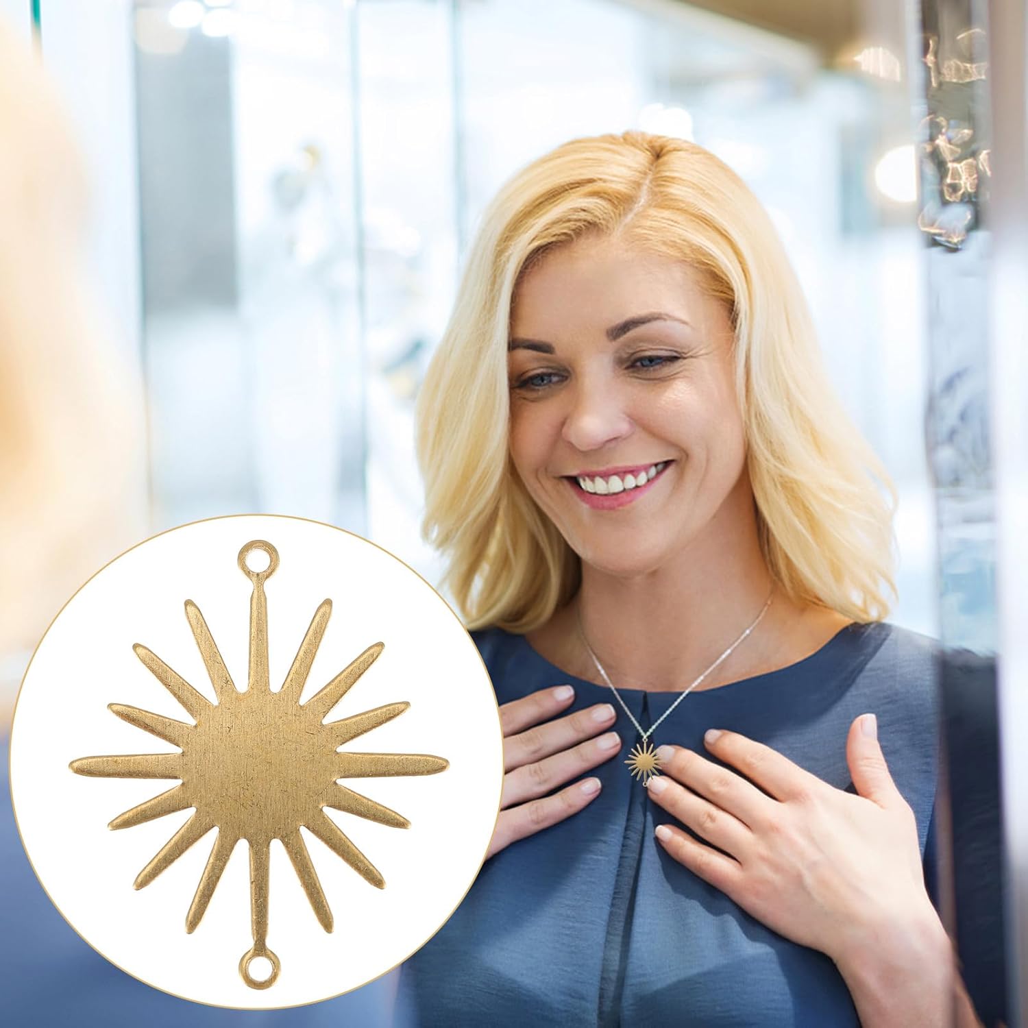 EXCEART Sunflower Pendant 20Pcs Stainless Steel Sun Charms Connectors 0.70X0.51 Inch for Jewelry Making Diy Earrings Bracelets Craft Supplies - Image 9