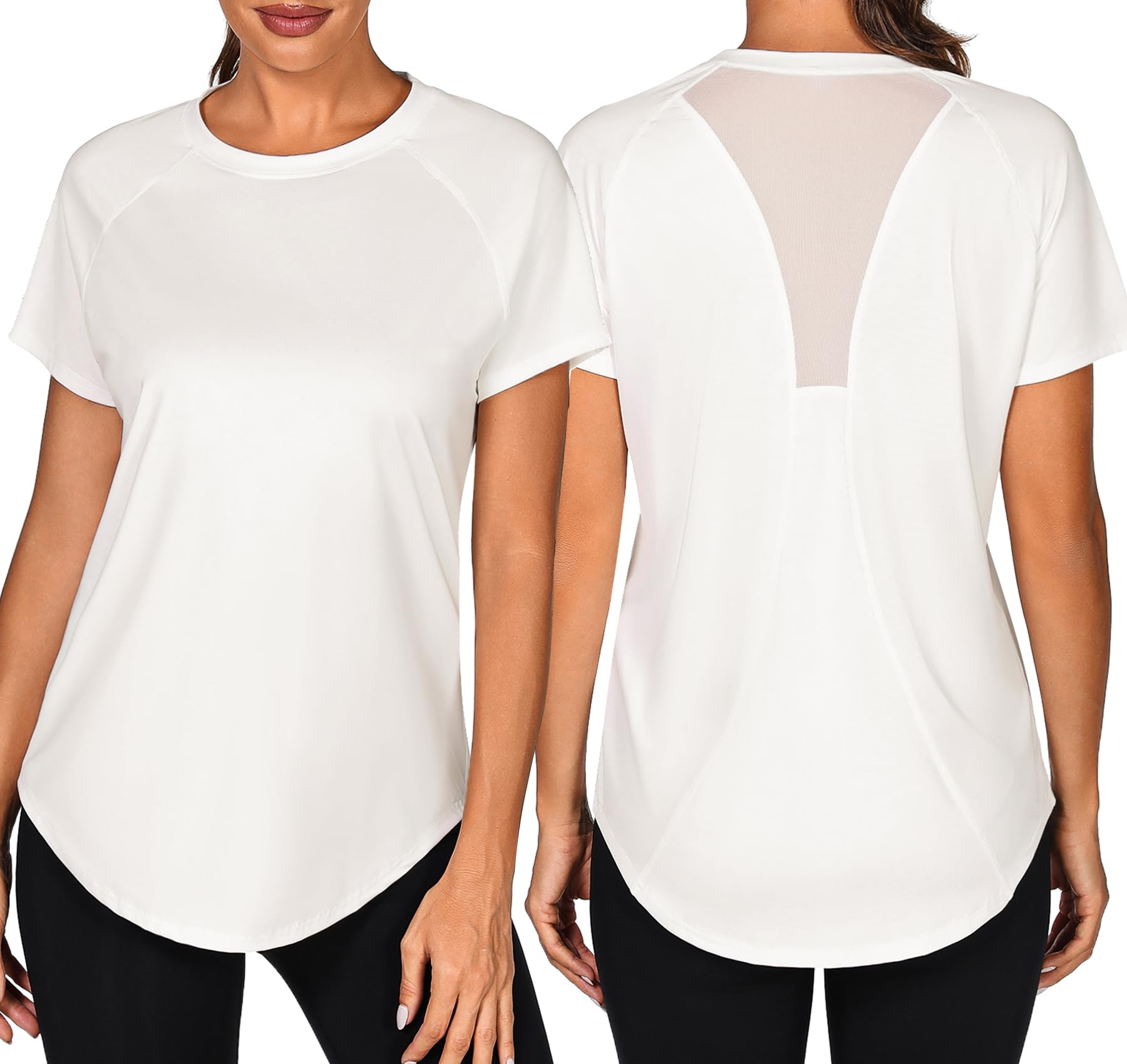Wayleb Women's Sports T-Shirt Short Sleeve Wrinkle Resistant Quick Dry Top Tops
