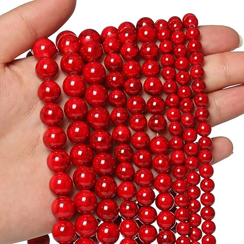 45 cuentas de piedra natural de 516 pulgadas 8 mm con cuentas de turquesa roja que son piedras para sanación de la energía Piedras preciosas para