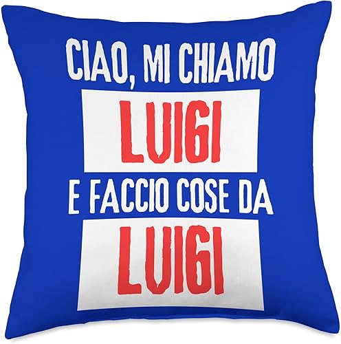 Ciao Sono Faccio Cose Da Luigi Personalizzato Ironica - Almohada (18 x 18 pulgadas), multicolor