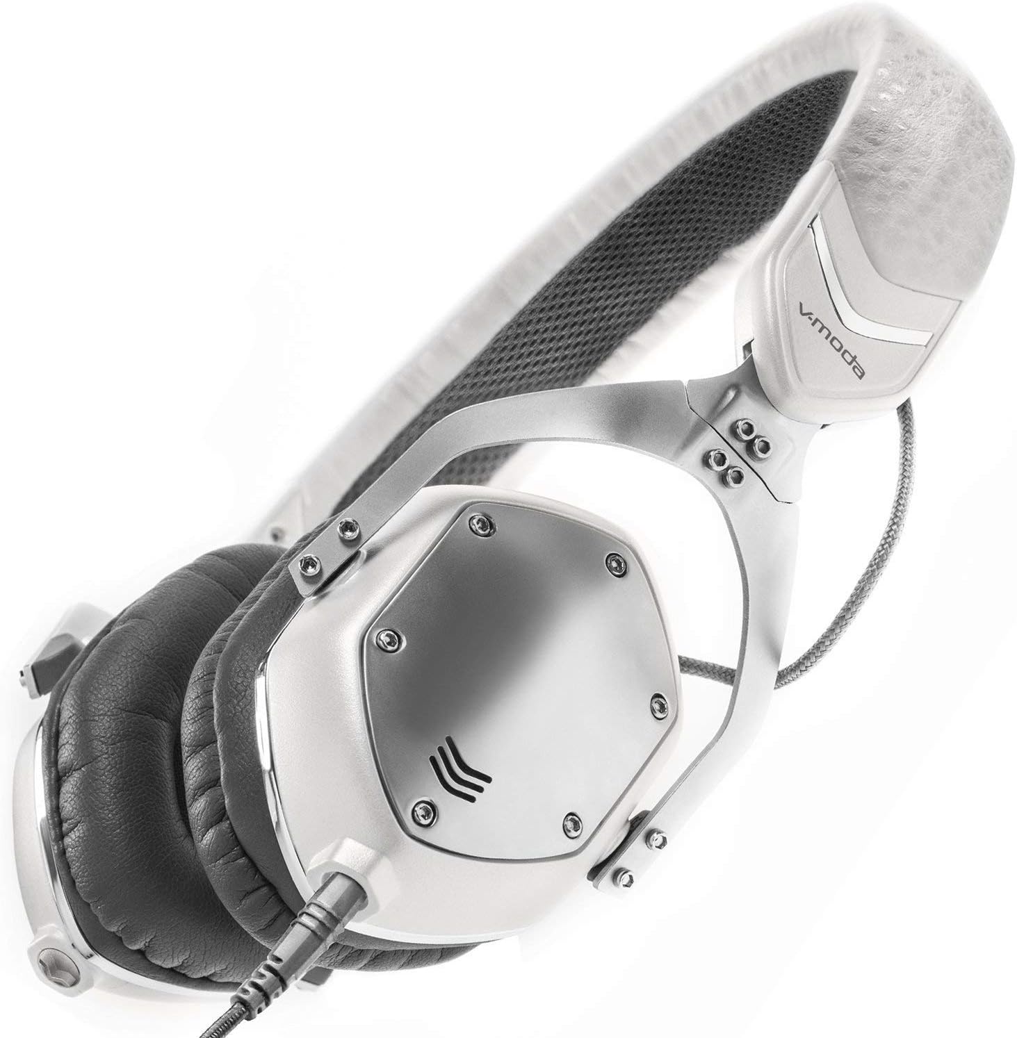 V-Moda XS On-Ear Folding Design Noise-Isolating Metal Headphone (White Silver)