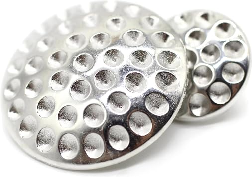 Silver Metal Shank Buttons - 12 Pcs - 2 Size Options - Luxury Stone Nest Round Wave Metal Shank Buttons for Men Women Blazer Coat Uniform Shirt Suit and Jacket Sewing Craft DIY N9102
