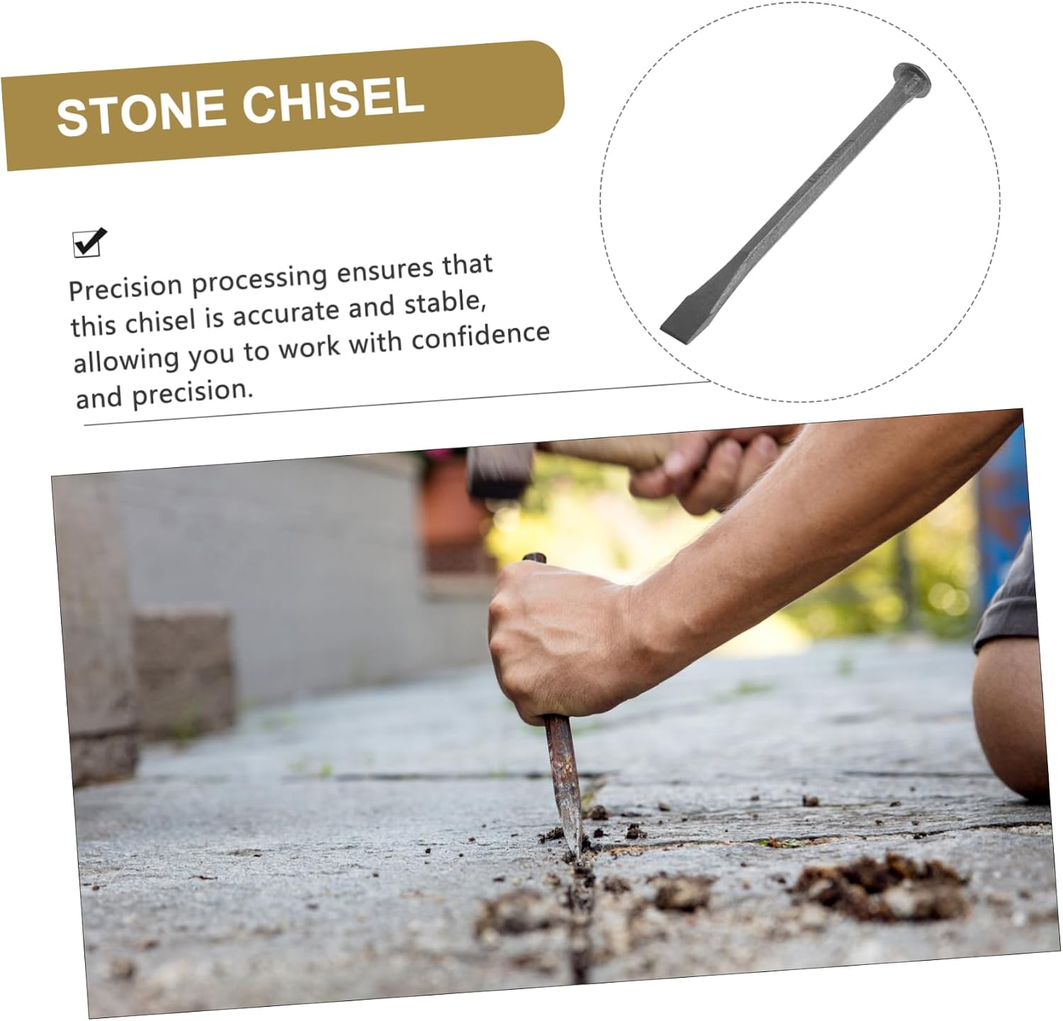 Heavy Duty Masonry Chisel Flat Chisel for Woodworking Stone Carving Engraving Tools
