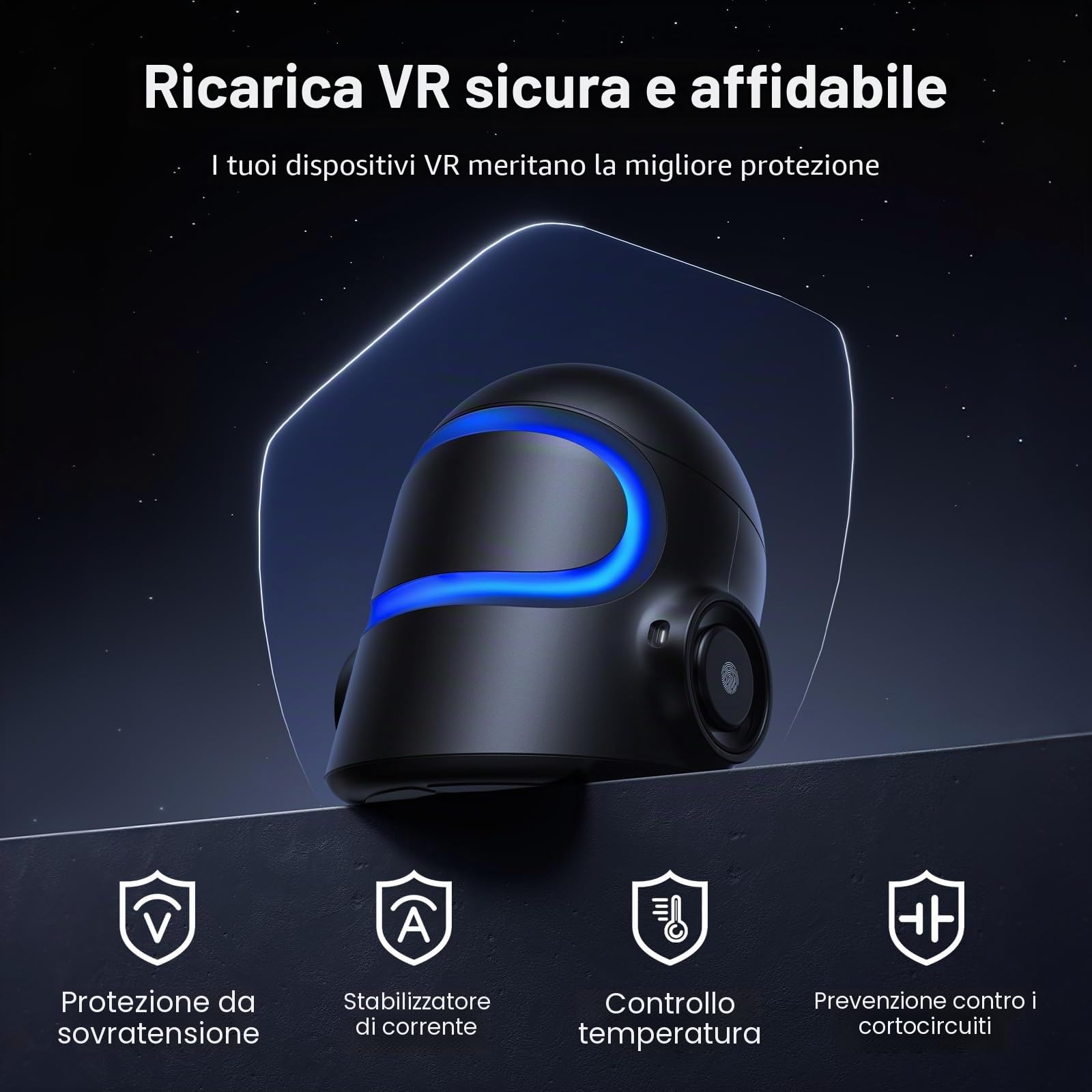 CyberCore Lite di Aubika, stazione di ricarica VR accessorio per Meta Quest 3S/Quest 3/Oculus Quest 2/Quest Pro/Pico 4 (nero)