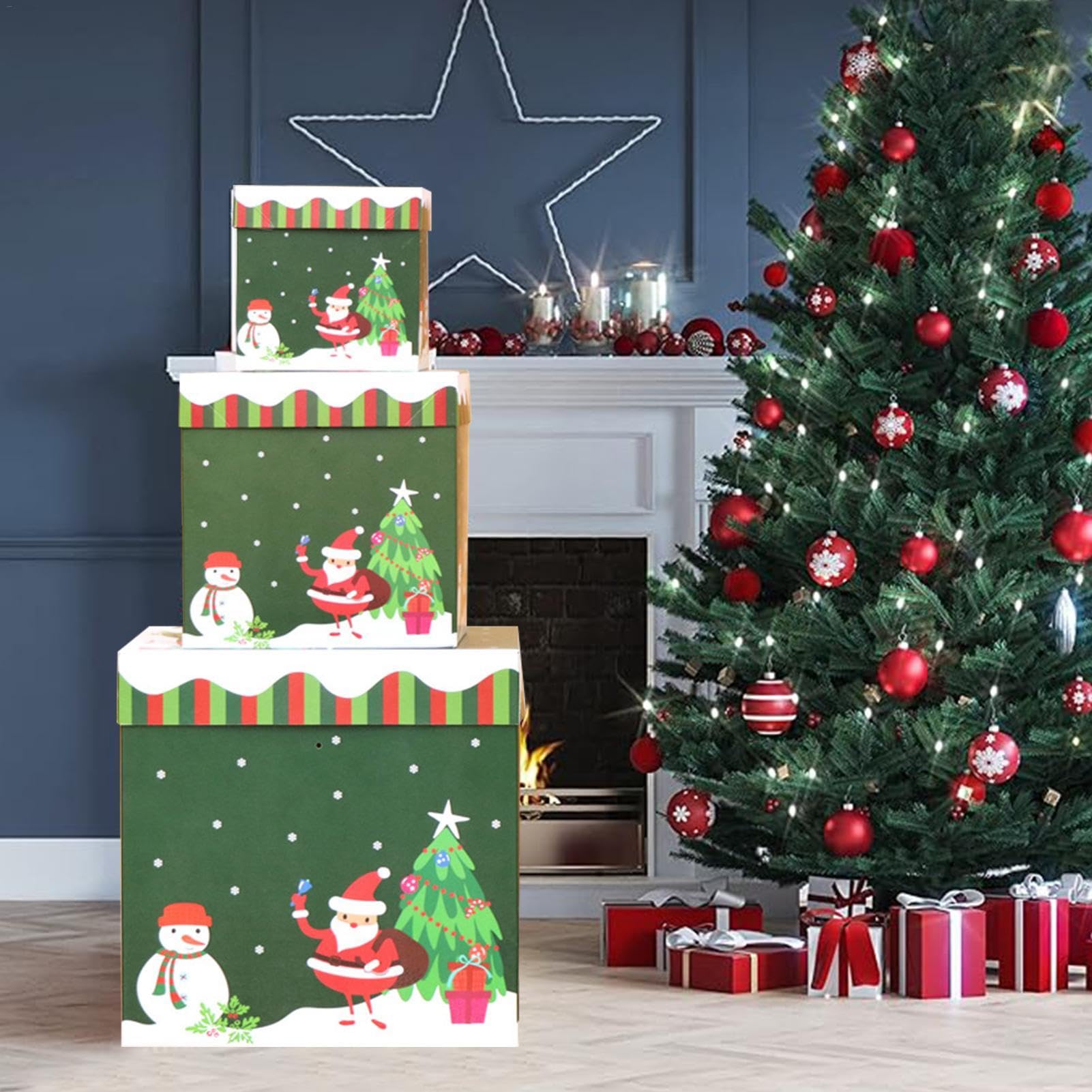 Amazon.co.jp: クリスマス入れ子ボックス | 雪だるま 積み重ね可能な