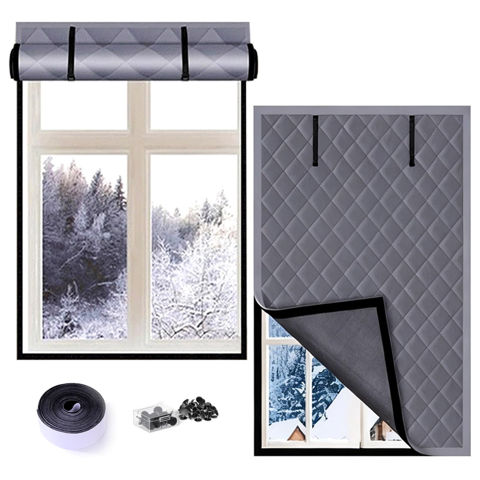 Housse de fenêtre à isolation thermique hivernale contre le vent et le froid pour la maison