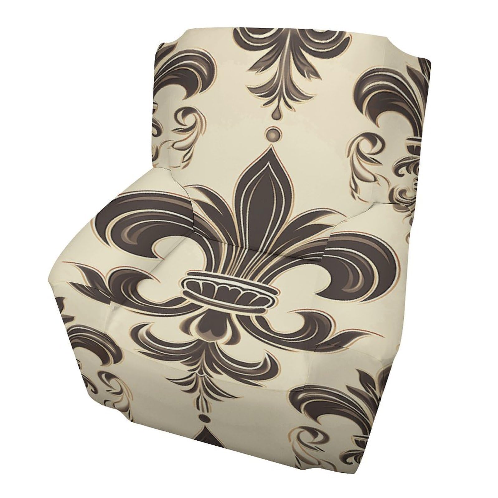 Fodpand Style Fleur-De-Lis And Coat Arms Knight Sofa Cover Soft 1 Seater Sofa Slipcover For Pets Washable,Couch Cover With Elastic Straps Furniture Protector