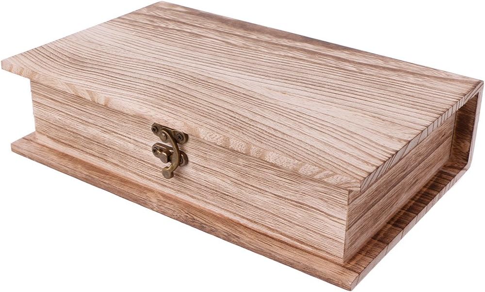 - Wooden Hinged Lockable Box Jewellery Storage Case Crafts Sundries Organizer Wooden Box with Hinged Lid