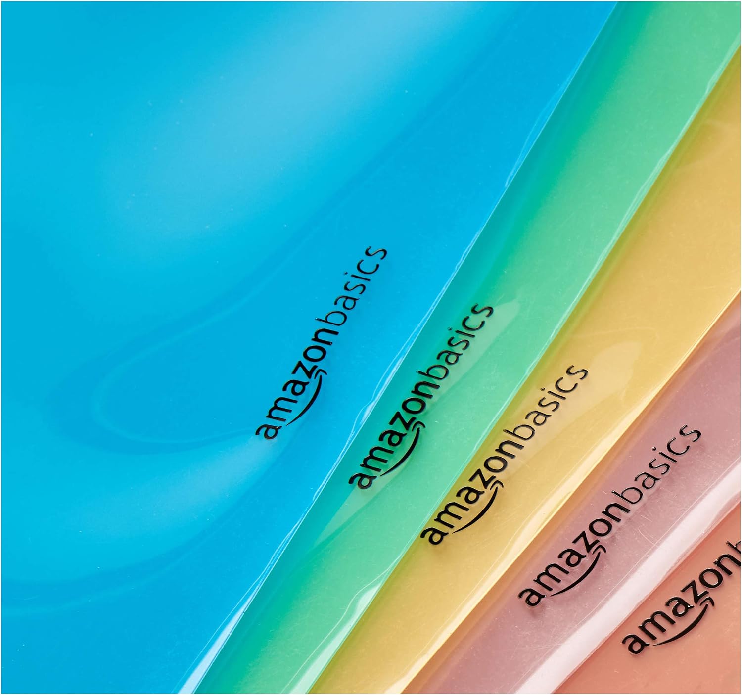 Amazon Basics Two Pocket Plastic Dividers, 5 Tab Set, Pack of 3, Letter Size, Assorted Color