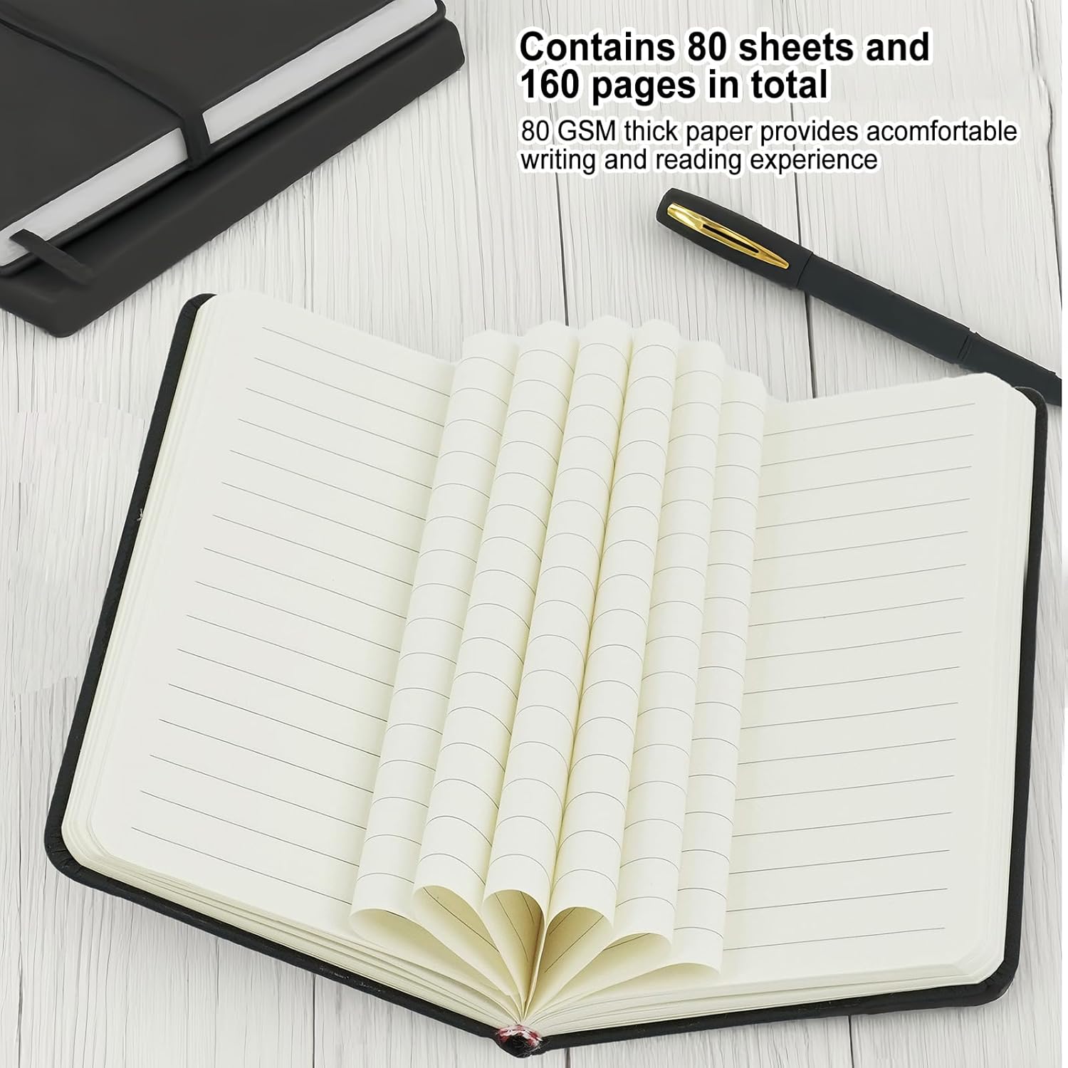 62 Pack Pocket Notebook with Pens 3.7 x 5.4 Inches 160 Pages Small Notebooks A6 Mini Journals Hardcover PU Leather Notebook College Ruled Notepad with Pen Holder for Office School Supplies