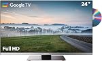 SYLVOX Smart RV TV, 24 inch TV with DVD Player Built-in, 12 Volt TVs for RV Camper 1080P FHD, Google Smart Free Download APPs, Support WiFi Bluetooth, 2 HDMI & 2 USB, AC/DC Powered, Frameless Design