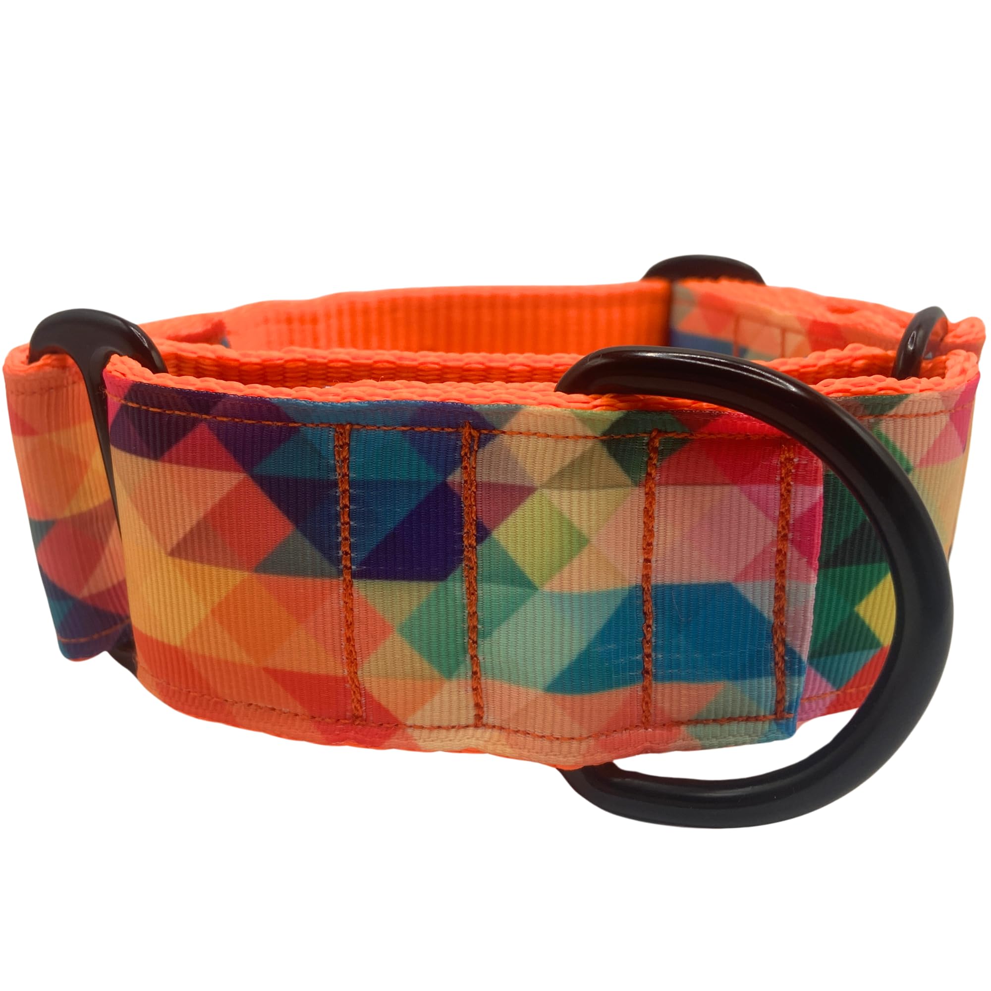 EGV - Collar Martingale 4 cm ancho, Collar galgo hecho a mano en España, Collar ancho para todo tipo de perro, Collar perro con hebillas negras. (L (Cuello 37-56 cm))