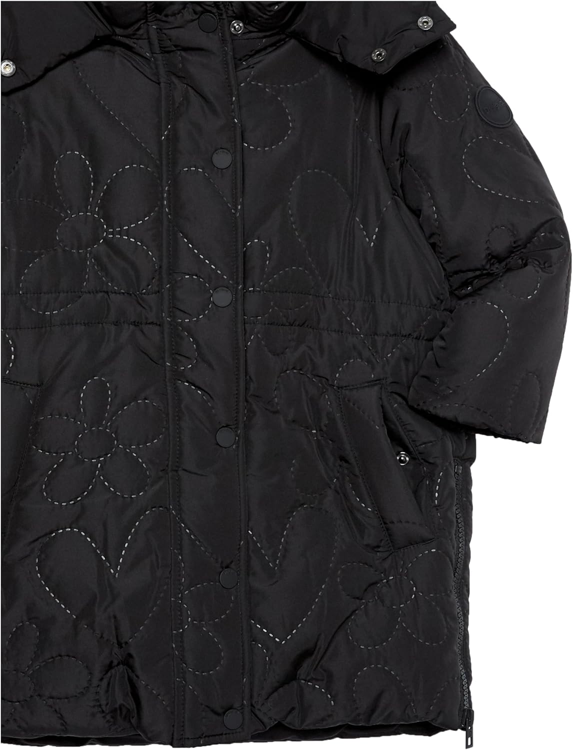 Desigual Girl 織りパッド入りロングオーバーコート