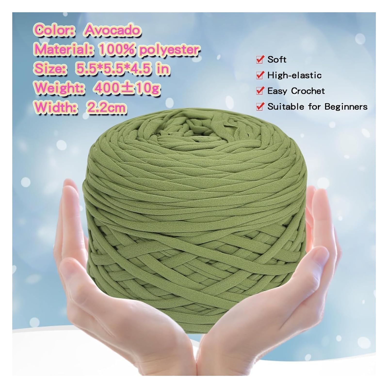 Gruba przędza Aeelike, Arm Knitting Gruba przędza Wełna 400 g/szt. T-Shirt Elastyczna tkanina Torba DIY Szydełkowanie Wielokolorowa(Rose red)