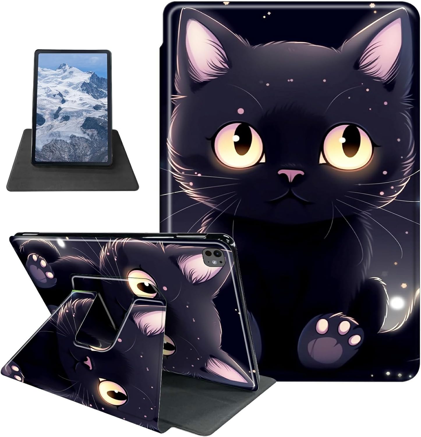 Purple Butterflies Pattern Case for iPad Air 13 Inch Case M2 2024,BFDHGQZC 360 Degree Rotating Stand Protective Cover with Auto Sleep/Wake for iPad Air 13 Inch M2 2024