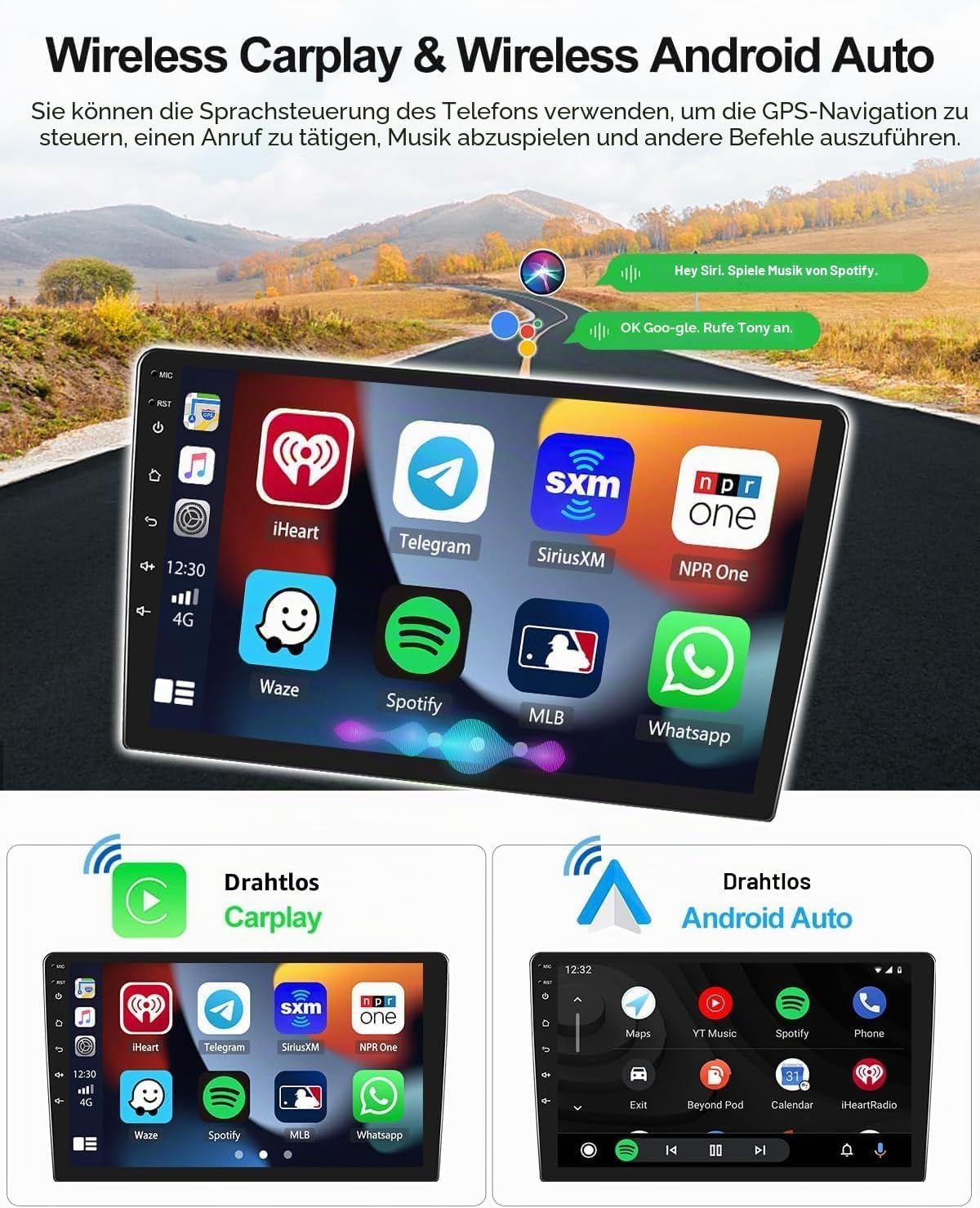 CAMECHO Radio Coche Android para Fiat Punto 2012-2015