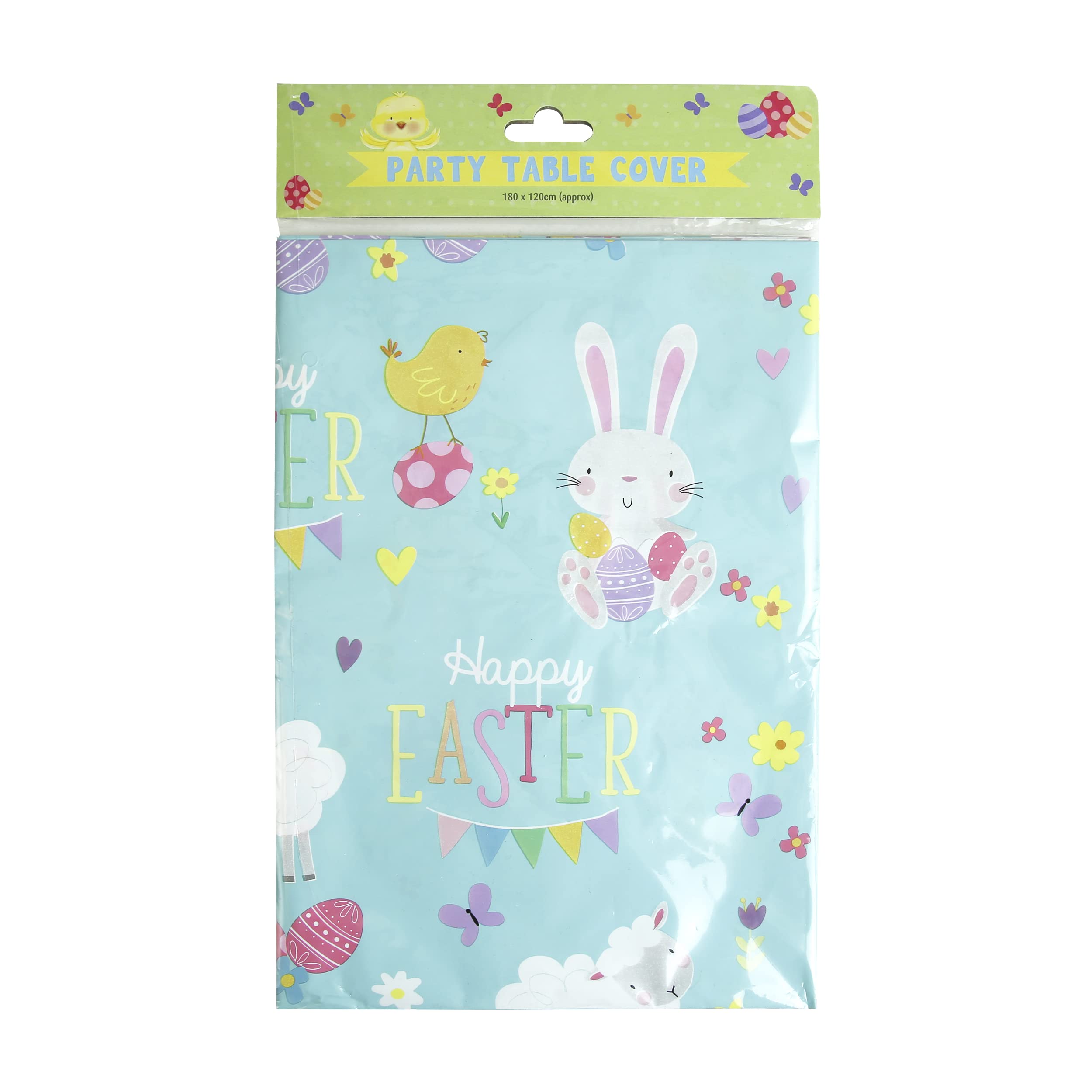 Eurowrap Multicolor Happy Easter Table Cover Bunnys Chick Sheep Partyware Tablecloth 180Cm X 120Cm