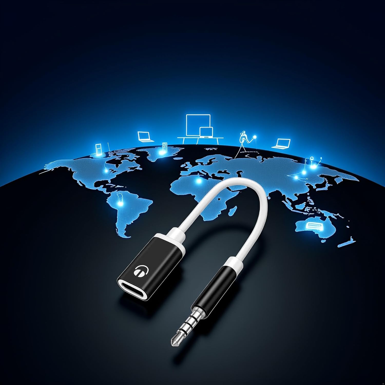 Headphone Jack Adapter,3.5mm Male to TypeC Female Audio Cable Cord,USB C to Aux Audio Dongle Compatible with MP3 Players, CD Players, Laptops, Tablets, Smartphone, Earbuds and Accessories (Black)