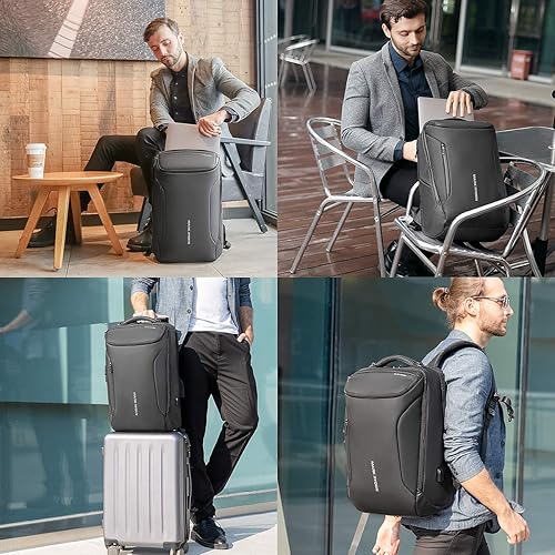 Miniatura 3 de Mozee - Mochila de negocios, bolsa impermeable para viajes y vuelos, compatible con laptops de 17.3 pulgadas con enchufe de carga USB