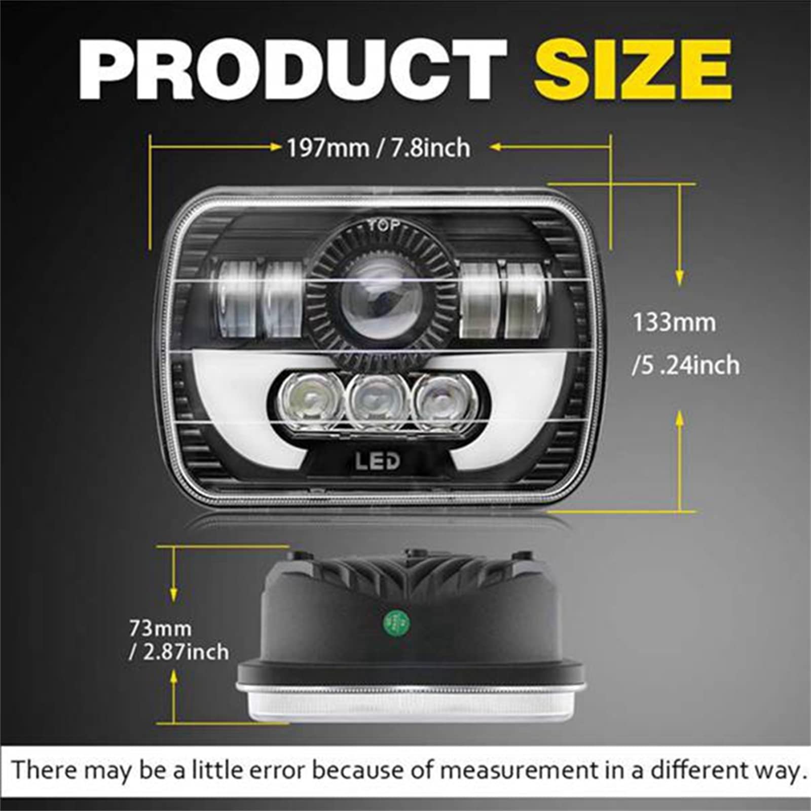 2PCS 7 Pollici Piazza Daytime Corsa E Jogging Luce Auto Moto Faro Anteriore DRL High Low Beam Flood Faretti HA CONDOTTO LA Luce Del Lavoro