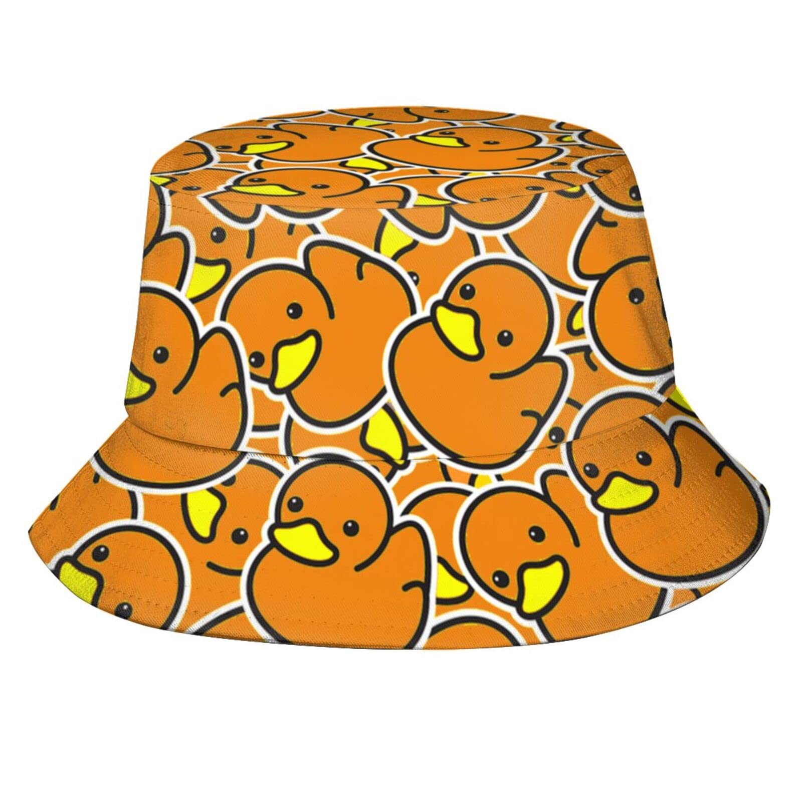 Orage-red Ducky Bucket Hat Fisherman Hat Beach Travel Sun Hat Outdoor Cap for Adults Men Women