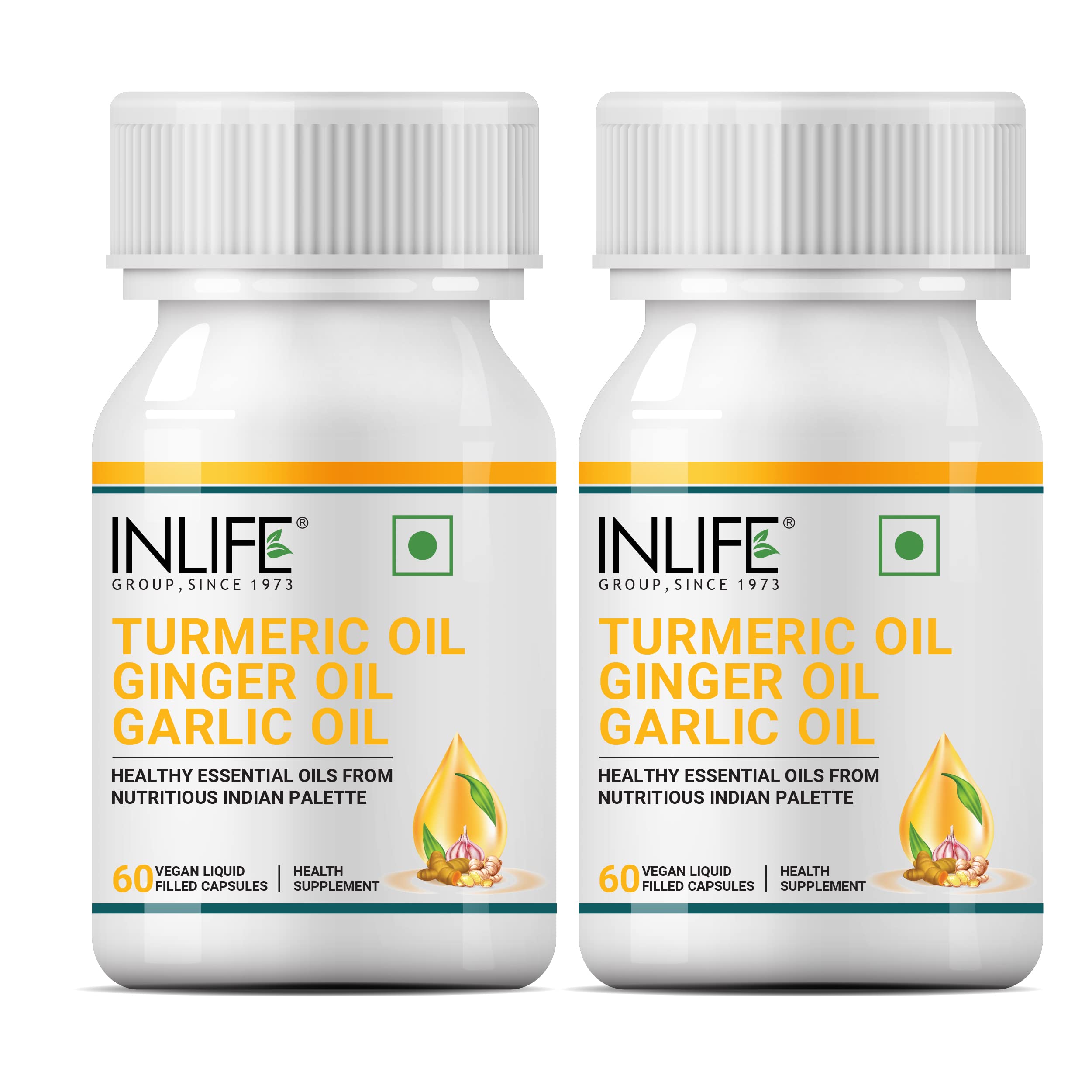 INLIFE Turmeric Oil Ginger Oil Garlic Oil Capsule, Faster Absorption than Extract, Immunity Boosters, Heart Health Supplement for Adults Men & Women – 60 Liquid Filled Vegetarian Capsules (Pack of 2) (B09NW796PX) Amazon Price History, Amazon Price Tracker