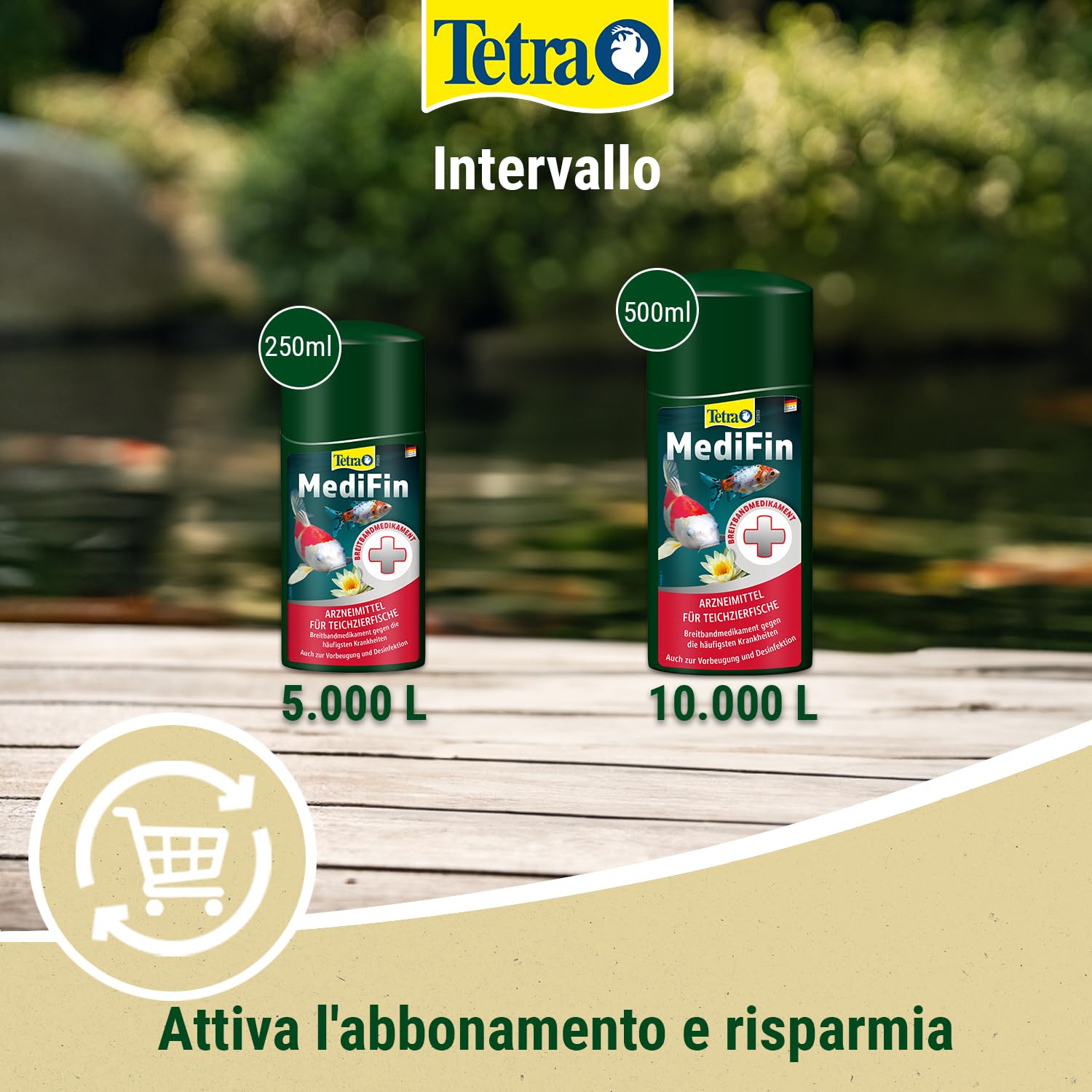 Tetra Pond MediFin – medicinale per Pesci da laghetto, Efficace Contro Le malattie più Comuni, Anche per la prevenzione e la disinfezione, 500 ml