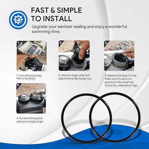 Vista 7 de Paquete de 2 anillos tóricos grandes VITON R0586300 de repuesto para The Zodiac Nature 2 Fusion, Fusion Soft, Inground, Vision Aboveground, Vision