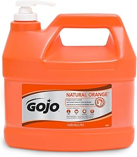 GOJO NATURAL ORANGE Pumice Hand Cleaner, 1 Gallon Quick Acting Lotion Hand Cleaner with Pumice Pump Bottle (Pack of 1)