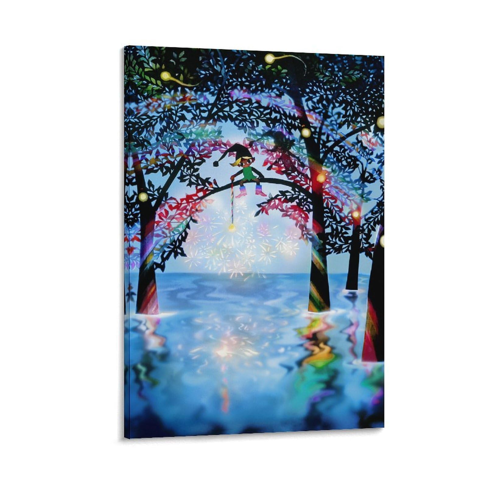 Amazon.co.jp: 藤城清治 線香花火 絵画 ポスター 工芸品の装飾品