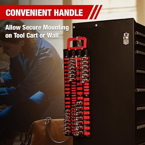 Miniatura 6 de DURATECH Organizador de Dados, Soporte Portátil de Dados de 80 Piezas con Mango, Material ABS Montable en Pared y Carrito de Herramientas, Impulso