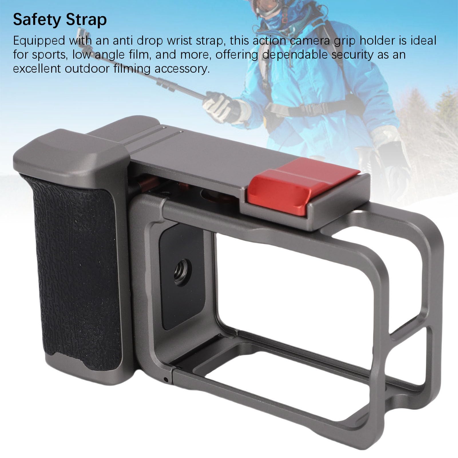 AMONIDA Custodia con Telaio per Action Cam in Lega di Alluminio con Maniglia Staccabile per Avventure Cinematografiche Action 5 4 3 Pro