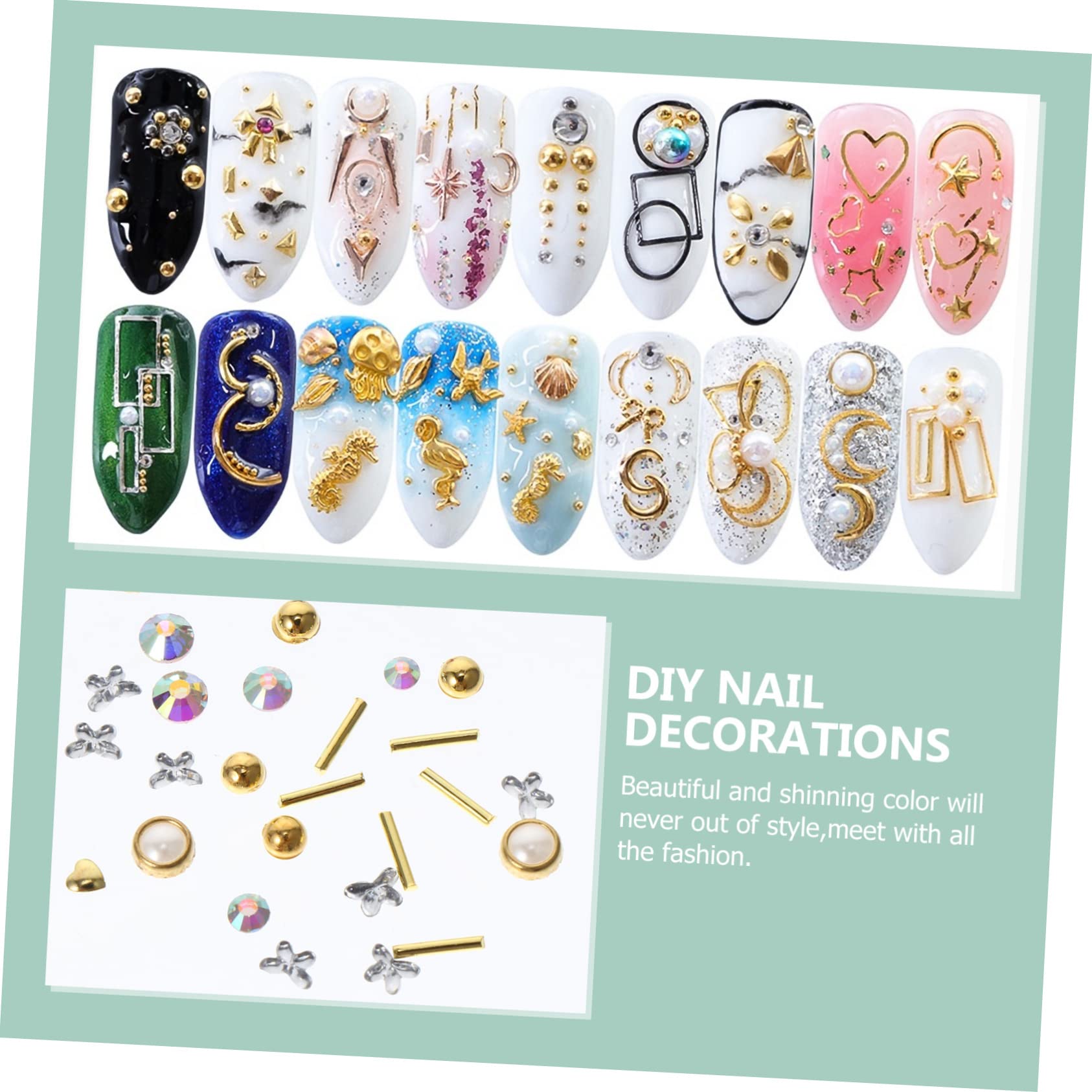CALLARON 3 Set Decorazioni Per Unghie Set Per Nail Art Gioielli Per Manicure Facili Applicare Per Salon E Te 9 Scatole*3