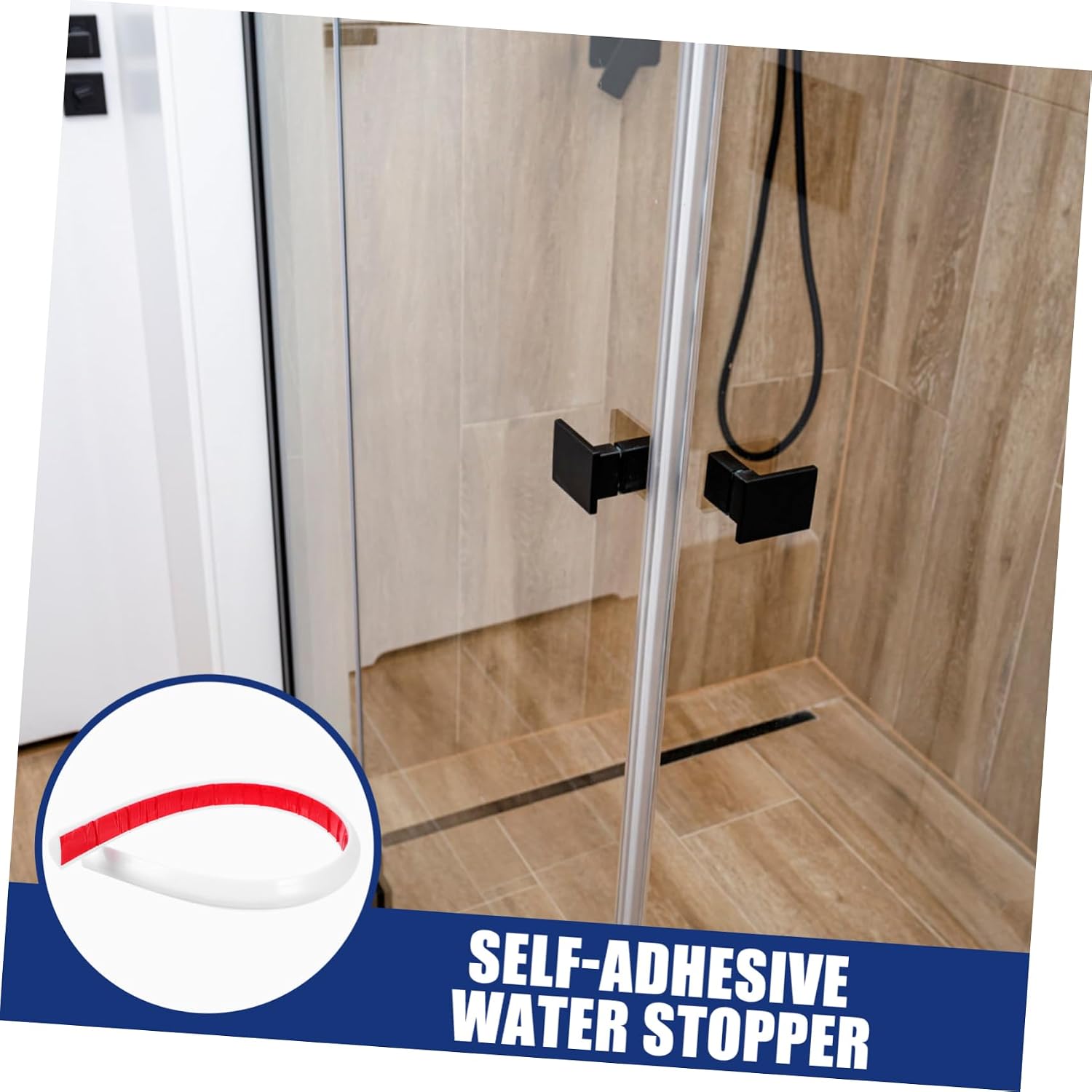 Bathtub Splash Guard Self-Adhesive Water Stopper for Drain Shower Adhesive Strips Shower Barrier Water Stopper Easy
