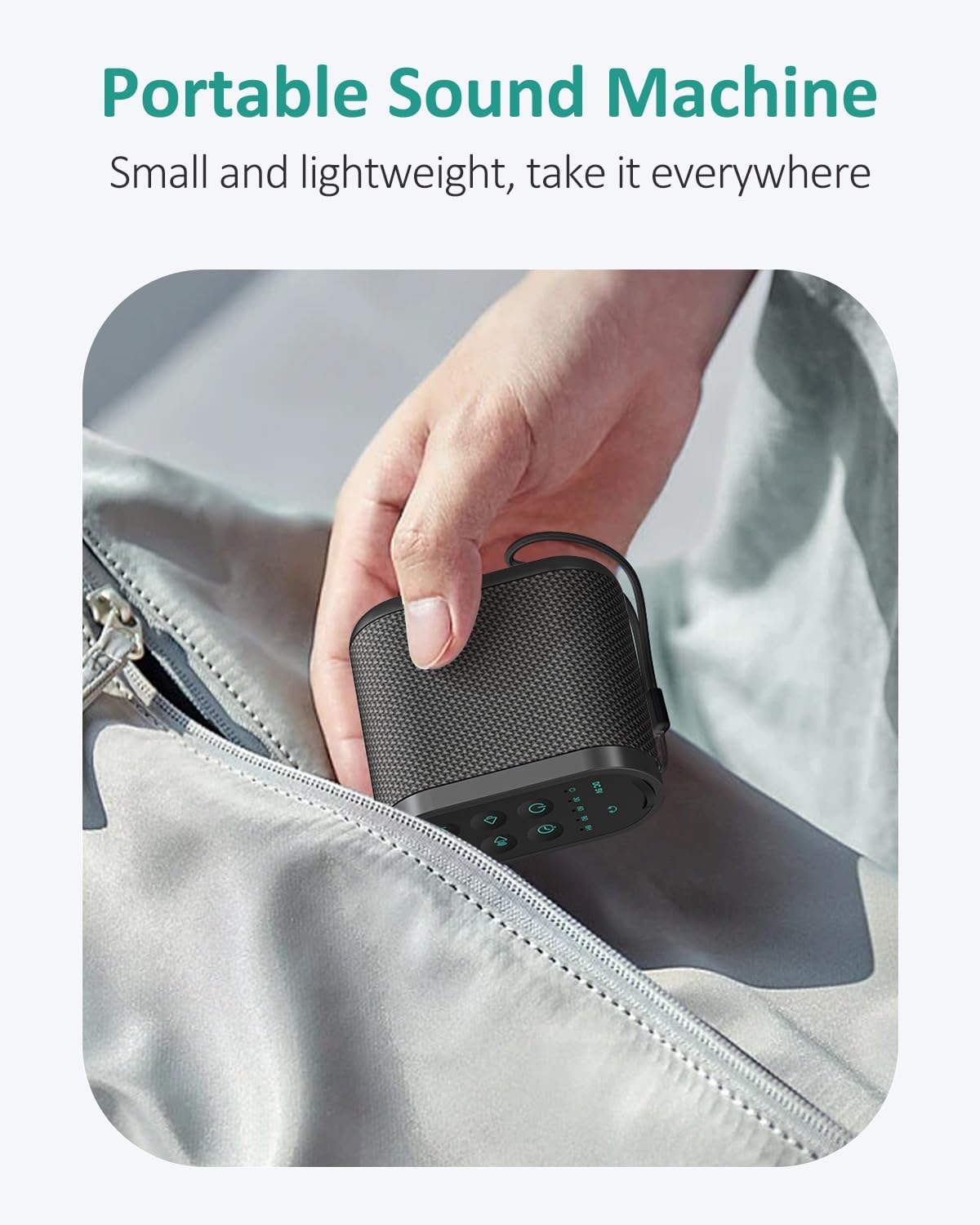 Portable White Noise Sound Machine for Adults, Baby - Brown/Pink/White Noise Machine：Rechargeable Battery, Headphone Jack, 21 Sounds, Nonstop Play & Sleep Timer, Memory Function, Home, Office,Travel