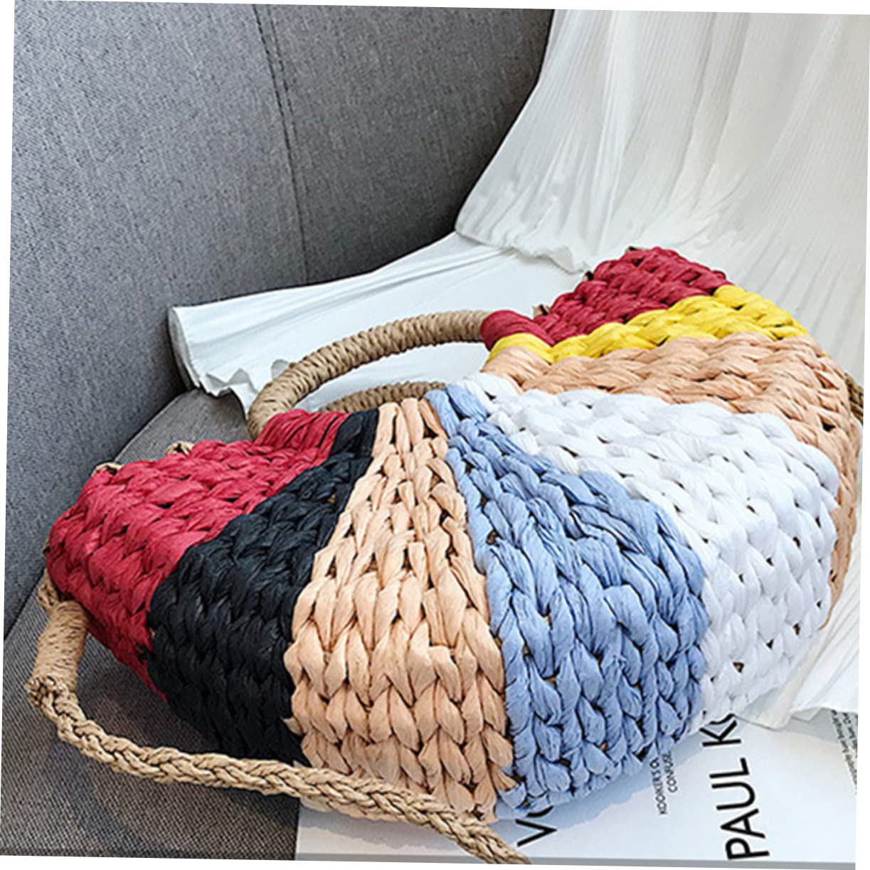 Borsa Intrecciata in Paglia Capiente, Borsello a Tracolla Fashion | Atmosfera Estiva, Stile Creativo e Distintivo, Formato Pouch per Shopping e Lavoro
