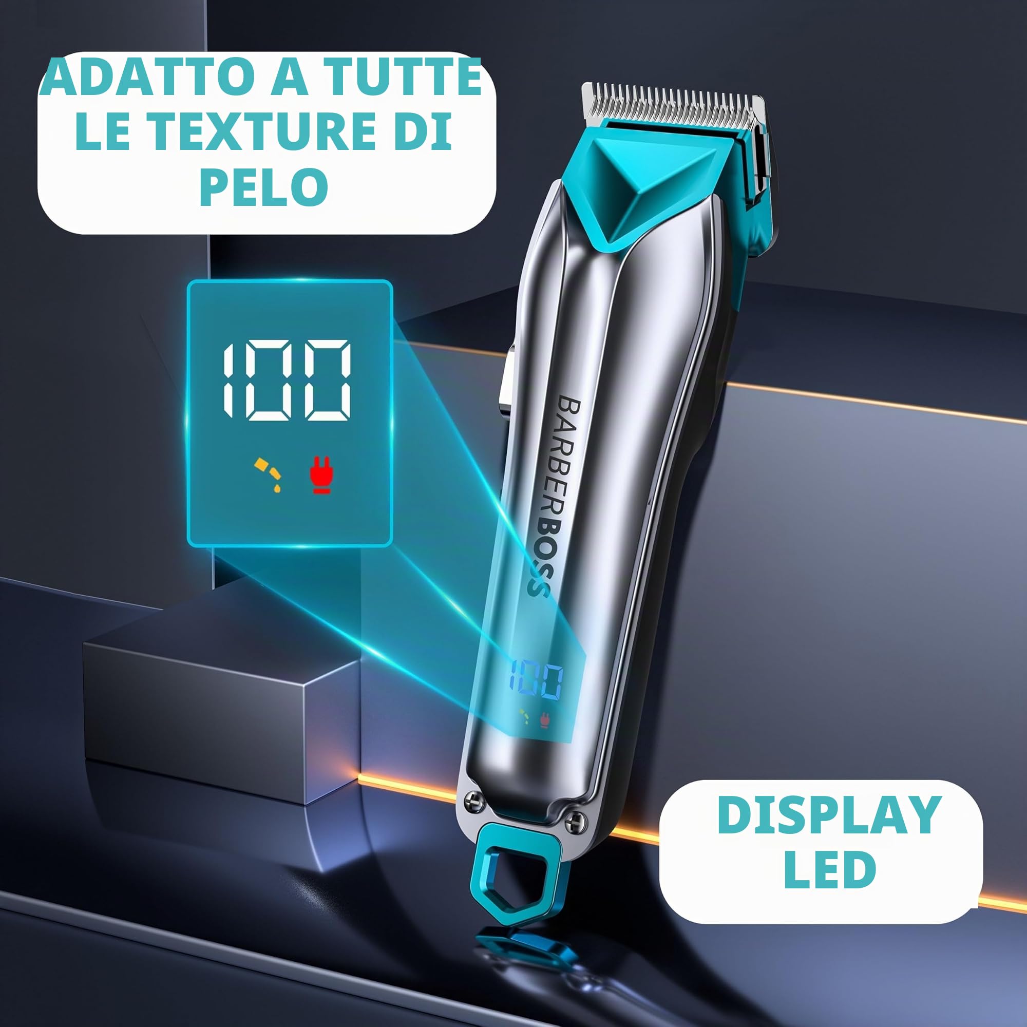 BarberBoss tosatrice per cani senza fili, tosatrice per cani, Kit per toelettatura cani, tosatrice per gatti per pelo arruffato, Kit per toelettatura animali, tosatrice per animali QR-9088