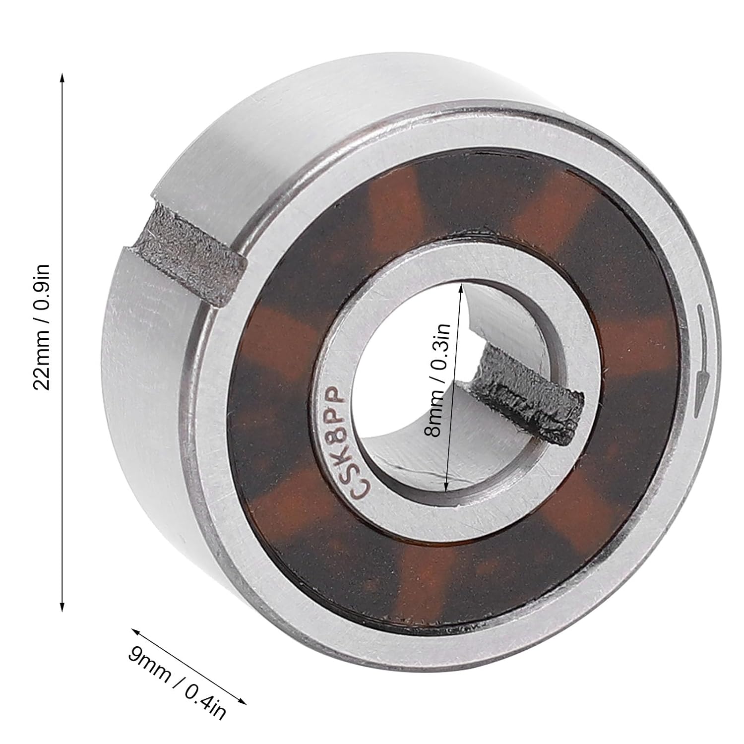 Fafeicy 2Pcs One Way Bearing CSK8PP 8x22x9mm Clutch Bearing with Inner Keyway Industrial Supplies for Textile Machinery
