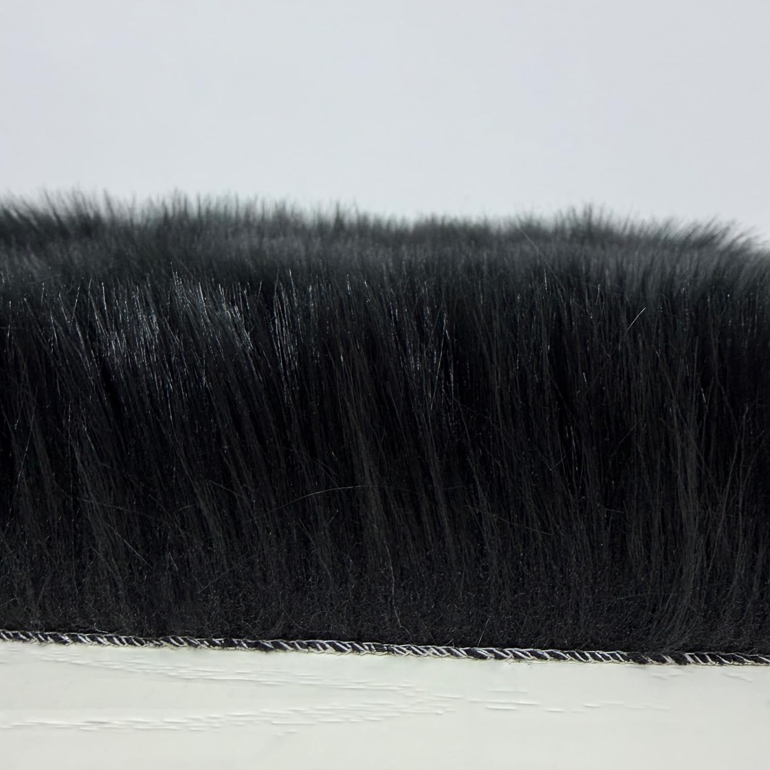 Plush Table Runner Faux Fur Table Runner Luxury Soft Furry Decorative Runners Christmas Fur Runners for Living Room Soft Rugs Luxury Home Window Display Decor Black 20"x20" image 3