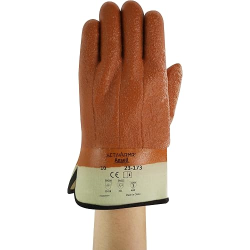 Ansell Winter Monkey Grip Jersey Glove, Vinyl Coating, Safety Cuff, X-Large (Pack of 12 Pairs)