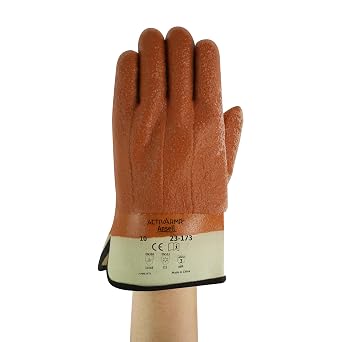 Ansell Winter Monkey Grip Jersey Glove, Vinyl Coating, Safety Cuff, X-Large Pack of 12 Pairs