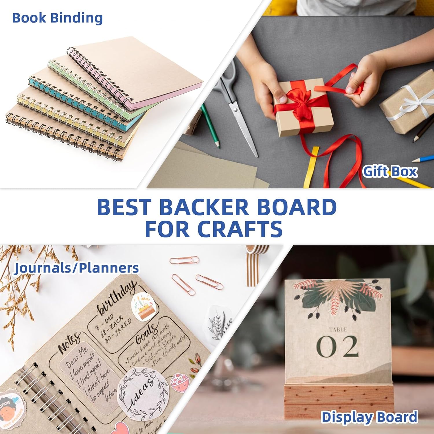 25 Sheets 9 x 12 Inch Book Board Thick Grey Chipboard Sheets 2 mm 80 PT for Book Binding Covers
