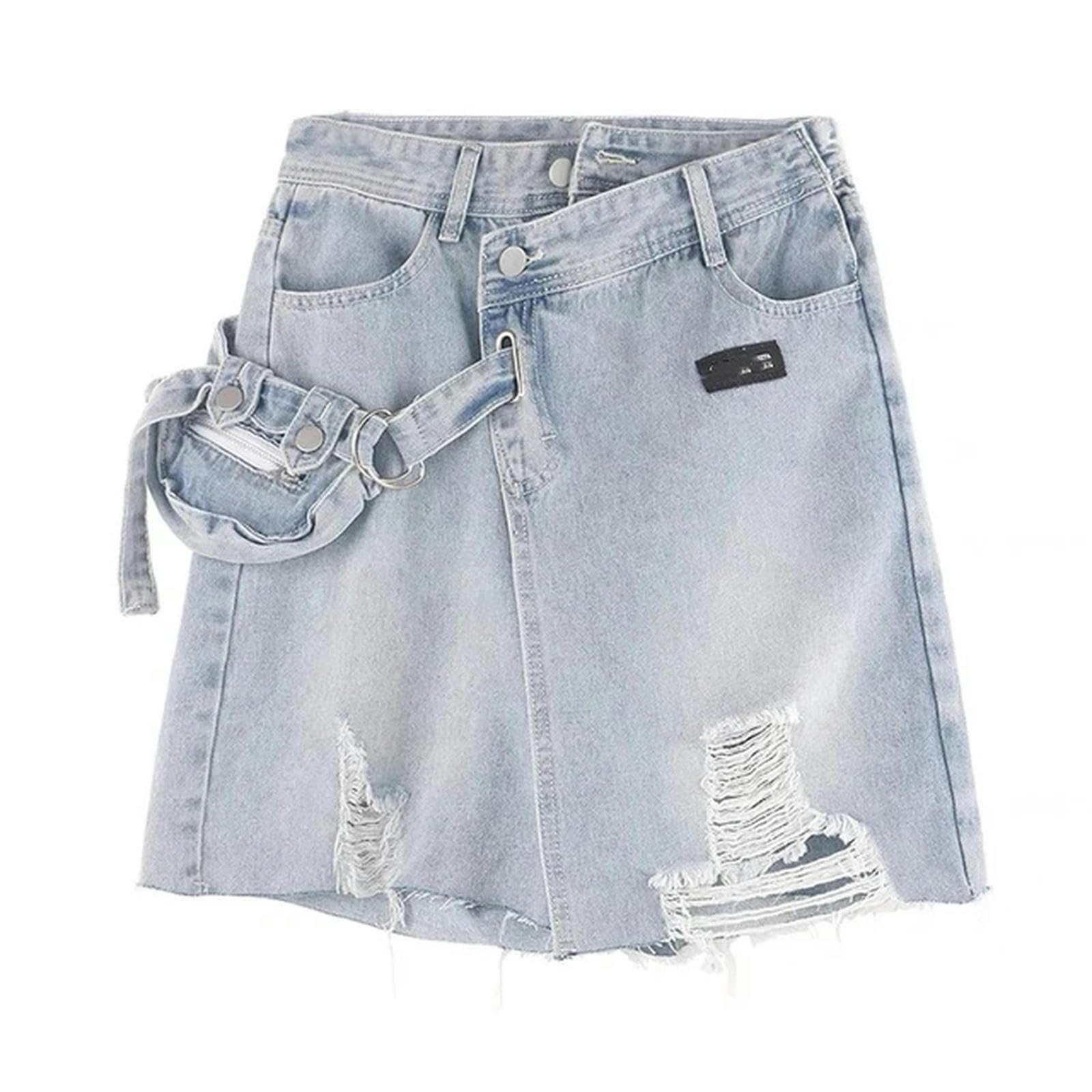 Pantaloncini Donna Short di Denim in Denim Irregolare da Donna Street Chic Fashion Street Largo Gamba Larga Ginocchiera Jeans Mini Pantaloni Casual