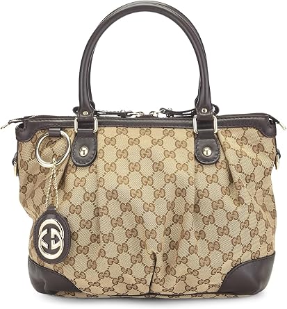 WHAT GOES AROUND AROUND Womens Pre-Loved Gucci Canvas Sukey Zip Handbag