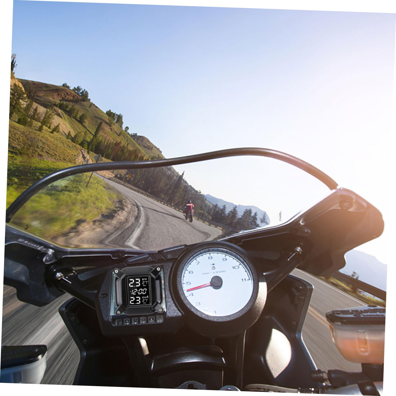 Hemobllo Monitor de Presión de Neumáticos Profesional para Moto y Coche Sensor de Presión en Real y Material Plástico Resistente